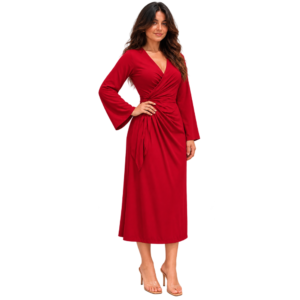 Wrap midi dress