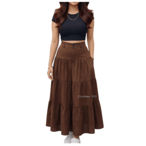Tiered High-Waist Maxi Skirt